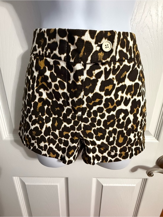 J. Crew Pants - J. Crew Leopard Print High-Waist Shorts in Black, White & Brown